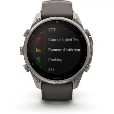 Garmin Fenix 9 Pro InReach SOLAR 47mm Sapphire Titane bracelet gris galet/gris cendré 010-04338-01 — photo 2