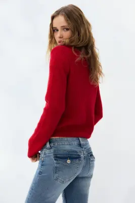 Flared Low Jeans - Bleu denim clair — photo 3