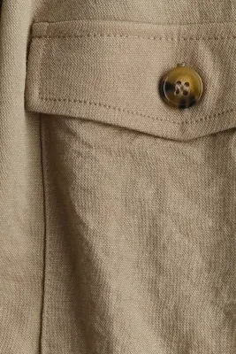 Chemise popover en piqué - Beige — photo 4