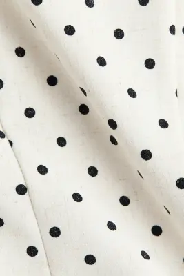 Top péplum à encolure carrée - Crème/pois — photo 2