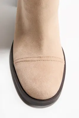 Bottes de hauteur genou - Beige — photo 3