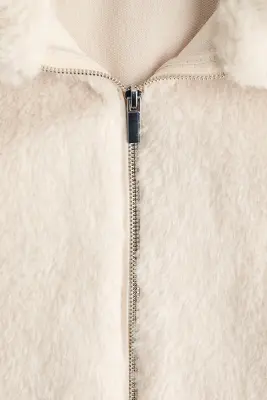 Veste en tissu peluche - Beige clair — photo 4