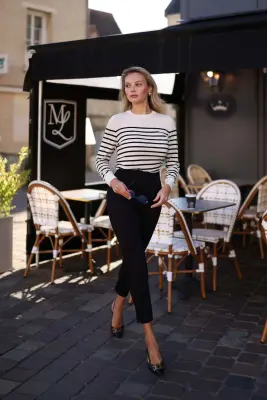 Gabrielle Slim Fit Pants - Black — photo 3
