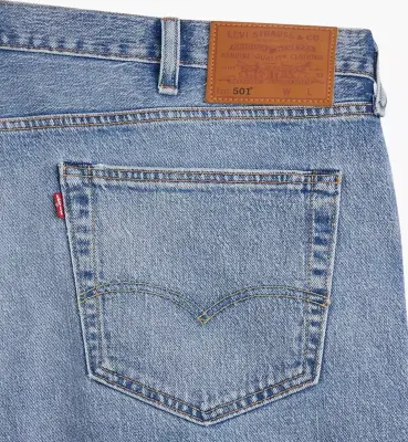 LEVIS 501 HEMMED SHORT BT JAZZ BIRD Bleu — photo 4