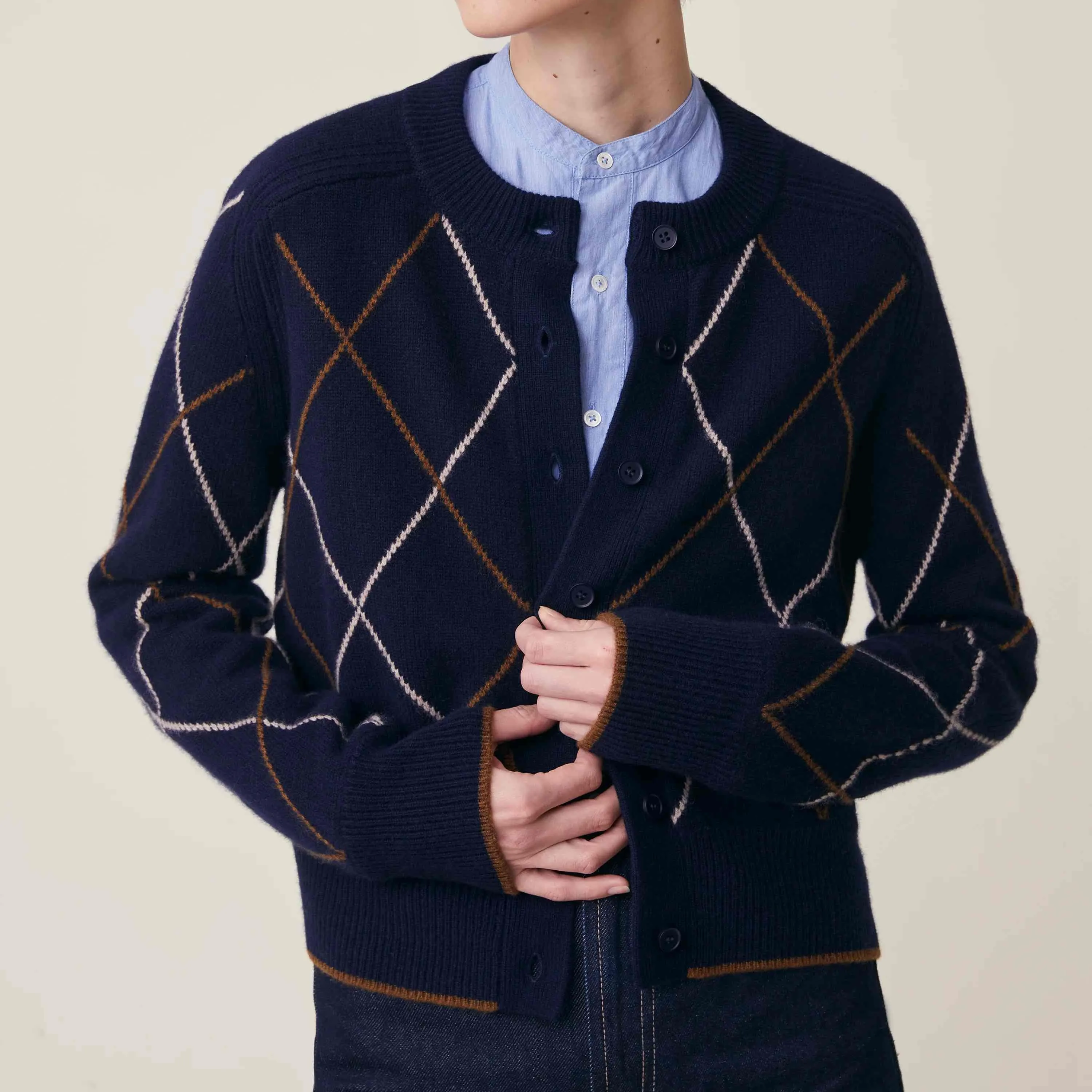 Gilet Auguste n°233 Arlequin navy - MOISMONT