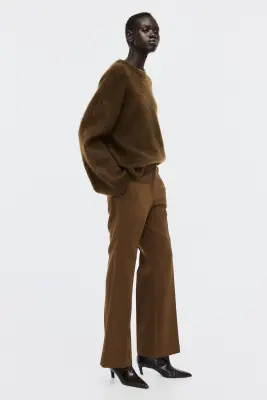 Pantalon chic évasé - Marron foncé — photo 2