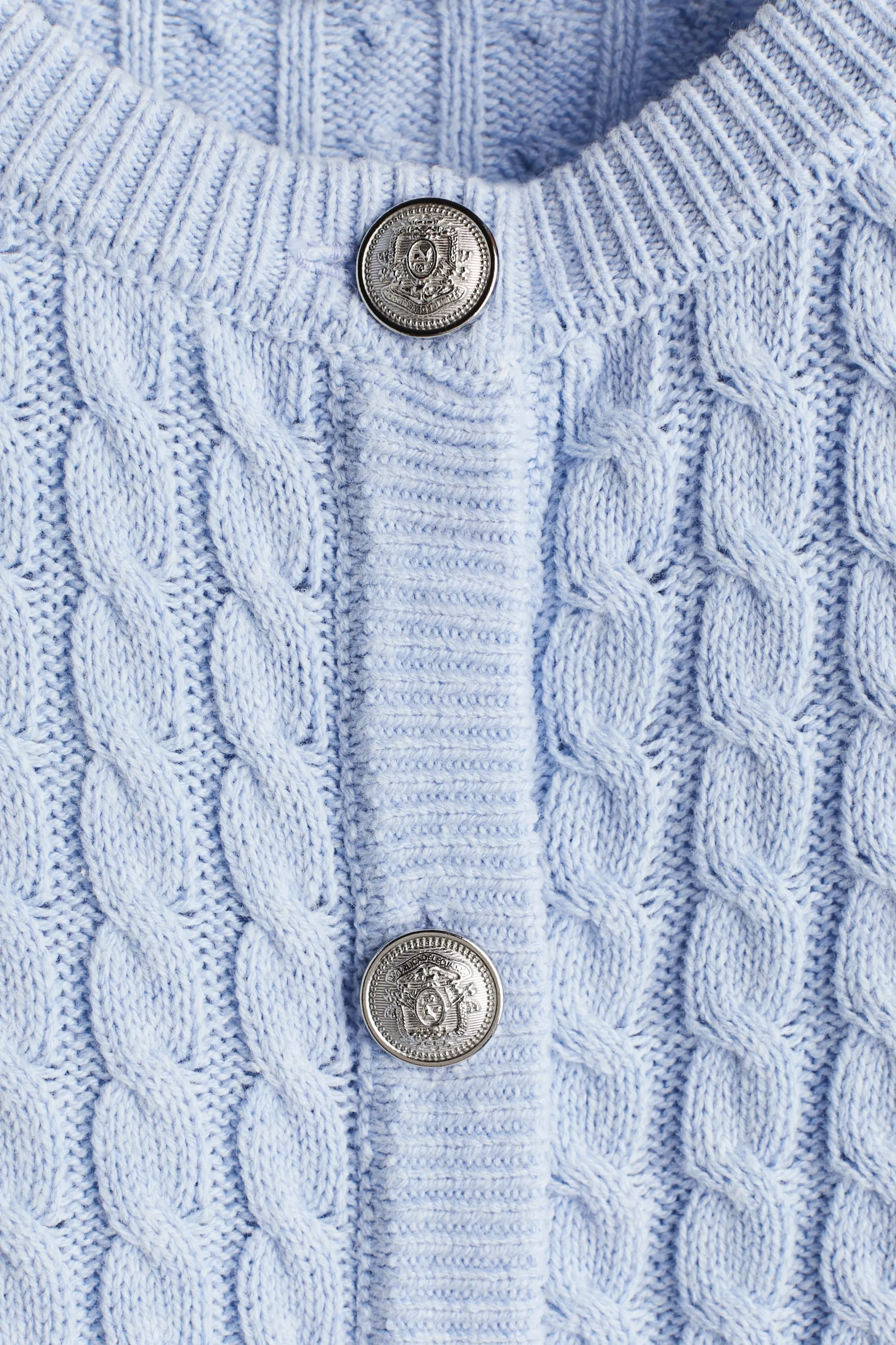 Gilet en maille torsadée - Bleu clair
