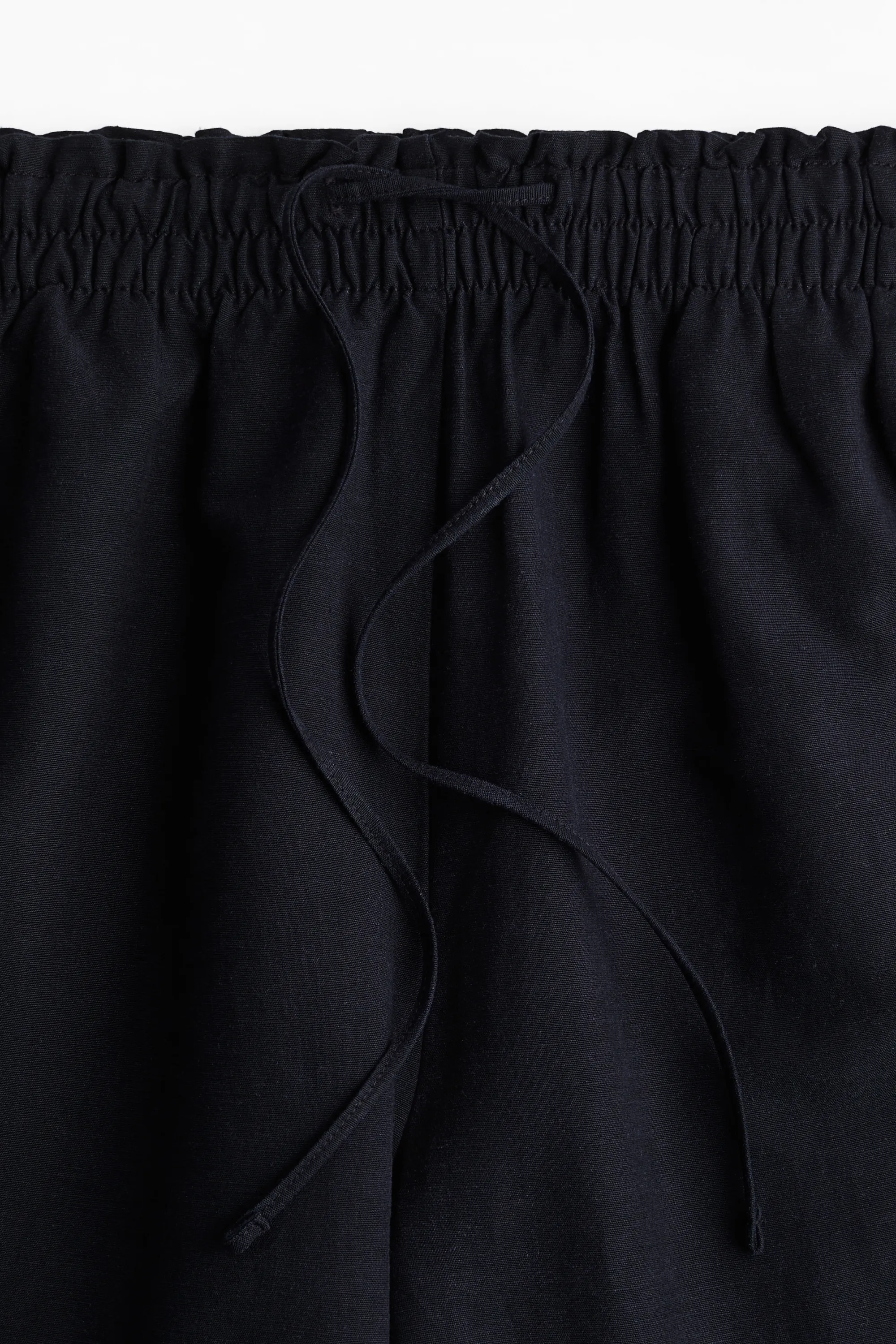Pantalon Cropped en lin mélangé - Bleu marine