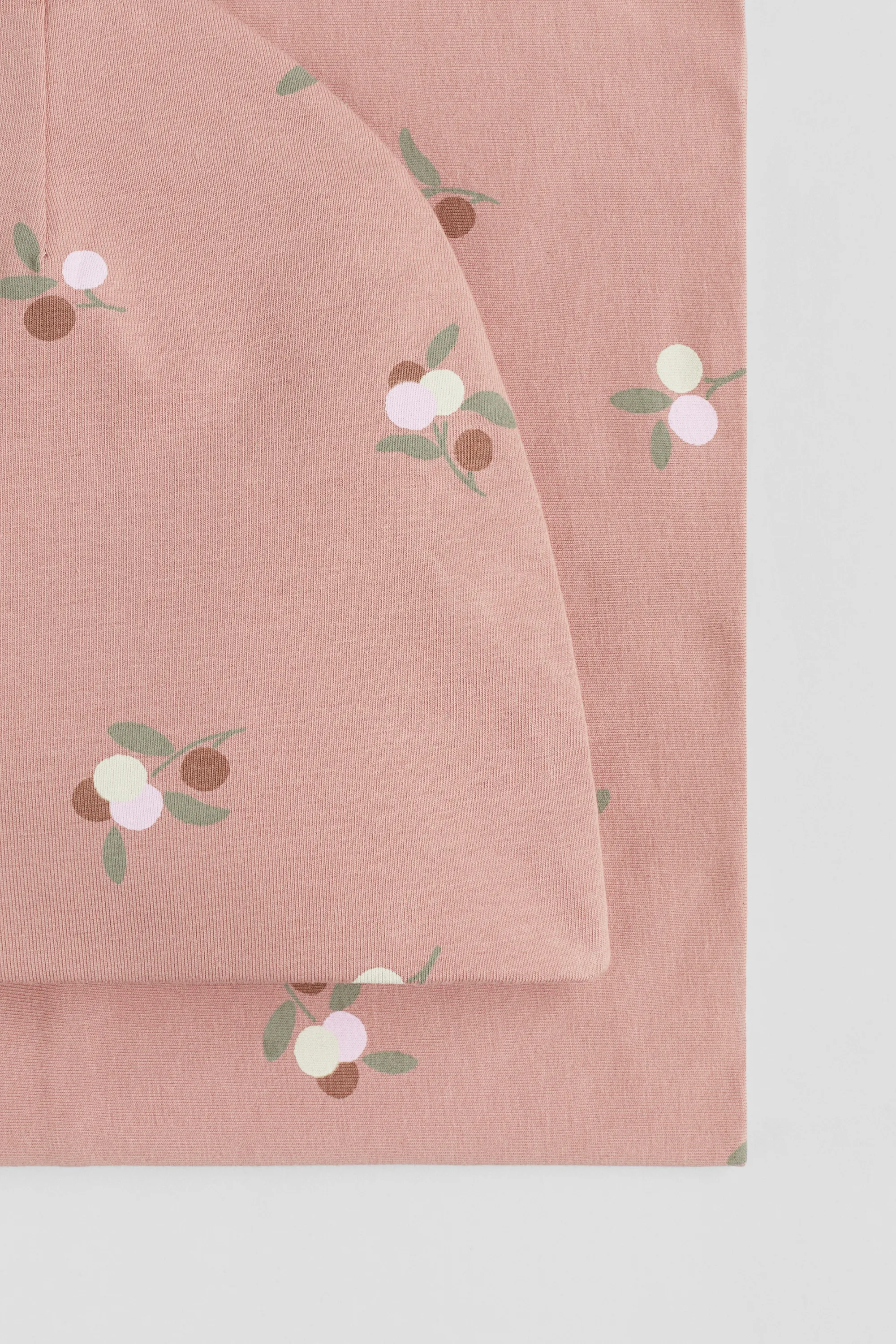 Ensemble 2 pièces bonnet et snood - Rose ancien/baies