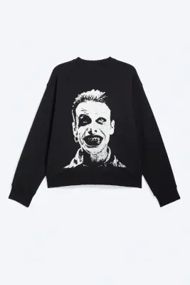 Sweat oversize imprimé Yungblud - Noir délavé — photo 1
