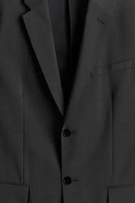 Veste Slim Fit en laine mélangée - Gris foncé — photo 4