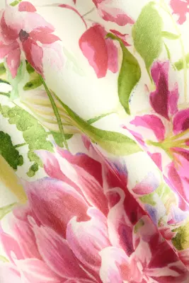 Robe avec bretelles à nouer et jupe évasée - Blanc/fleuri — photo 4