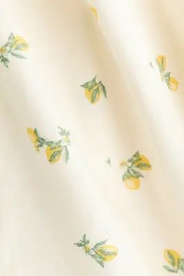 Robe à bretelles fines avec jupe évasée - Crème/citrons — photo 2