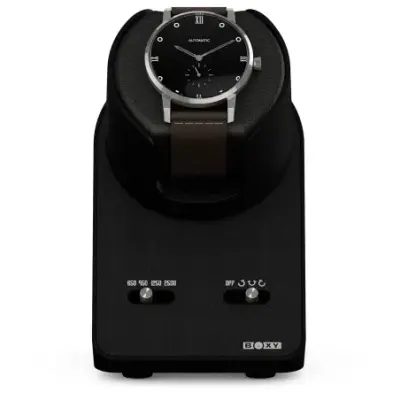 Remontoir pour 1 montre, similicuir noir, avec câble de chargement USB 309136 — photo 2