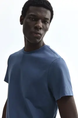 T-shirt Slim Fit - Bleu ancien foncé — photo 2