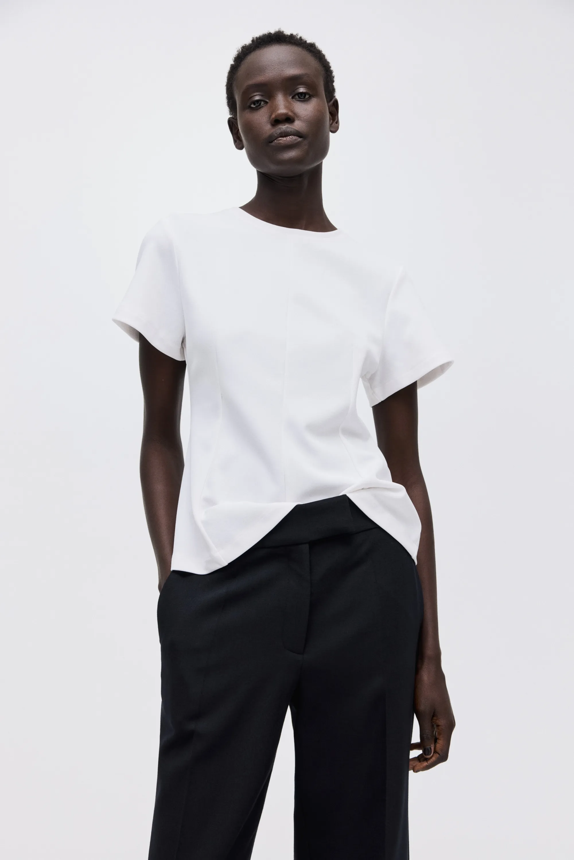 Pantalon en laine mélangée - Noir
