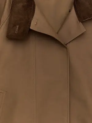 Veste avec col en velours côtelé - Marron — photo 4