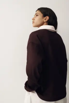 Polo de rugby oversize - Violet prune — photo 3