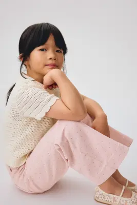 Pantalon évasé - Rose clair/fleuri — photo 2