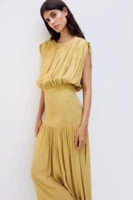 MAMA Robe d'allaitement mockée avec cape - Jaune ancien — photo 1