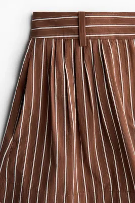 Short chic en coton - Marron/rayé — photo 4