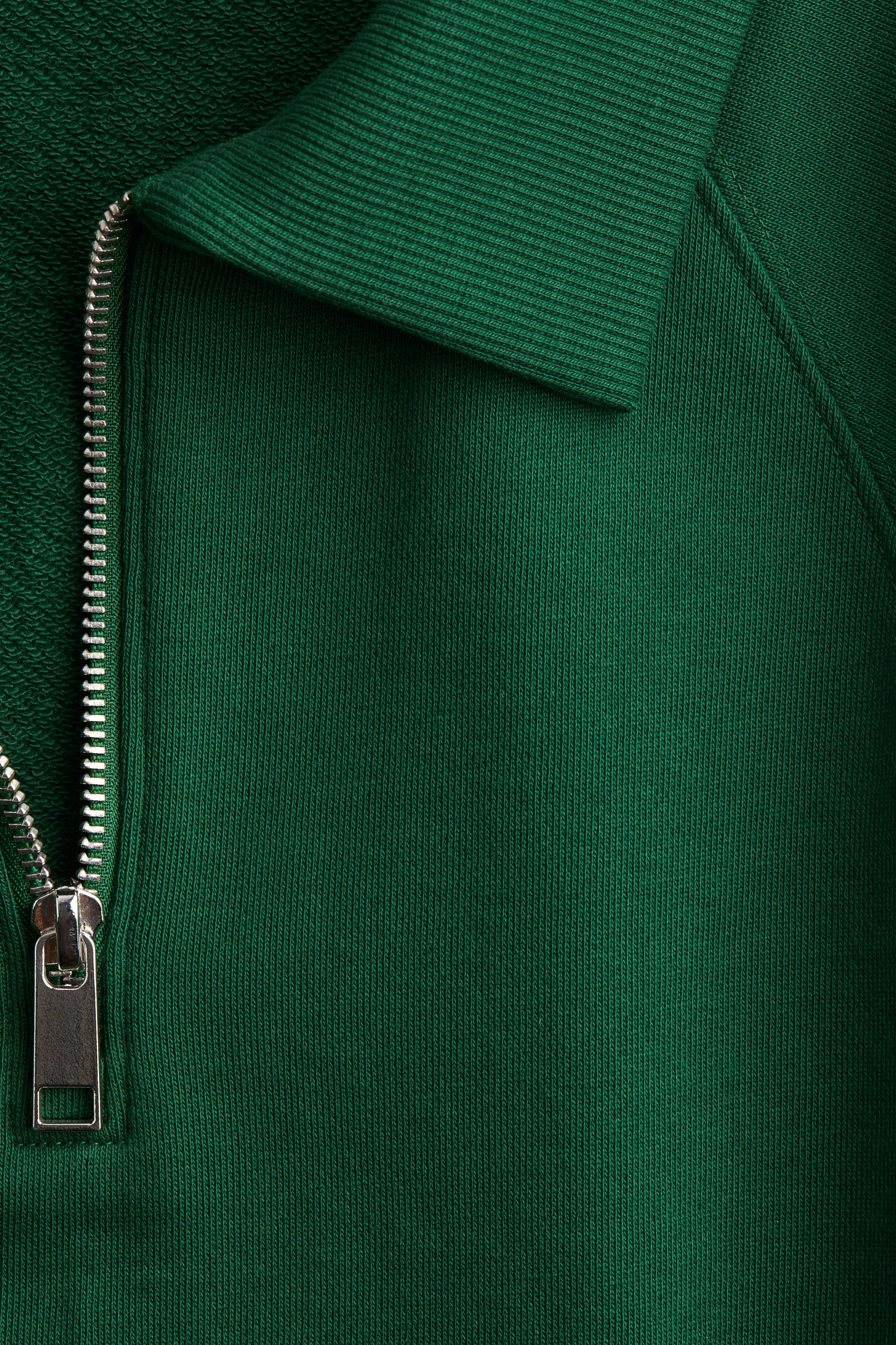 Sweat oversize avec col zippé - Vert foncé