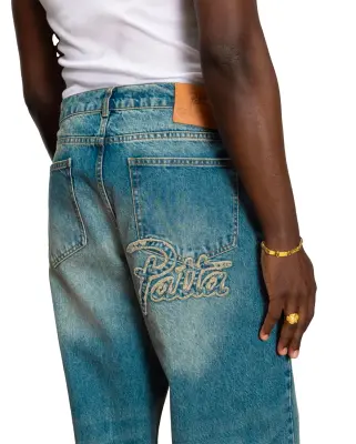 Patta Whiskers Denim Pants Dark Blue Denim — photo 3