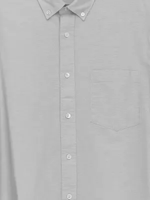 Chemise Oxford classique - Gris clair — photo 3