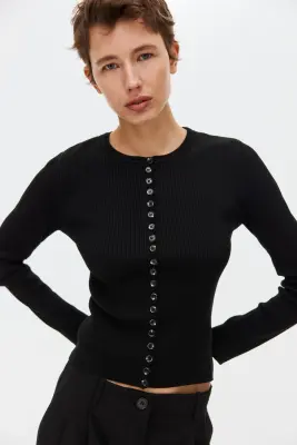 Gilet côtelé - Noir — photo 1