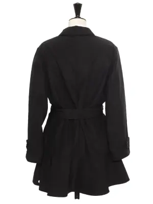 Trench ceinturé coupe évasée en nylon noir Prix boutique 2700€ Taille L — photo 4