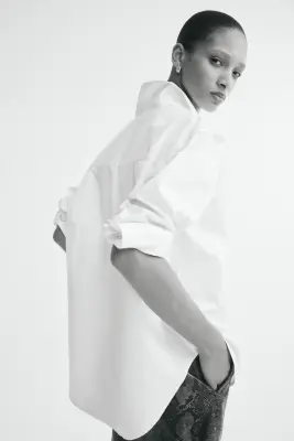 Chemise en popeline de coton - Blanc — photo 3