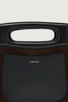 SAC CHERI MINI MARRON FONCÉ CROÛTE DE CUIR — photo 3