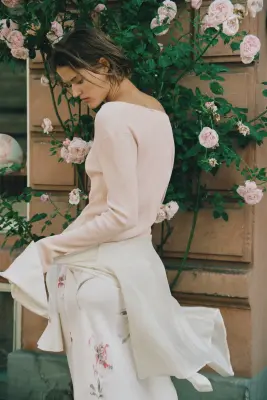 Gilet en maille côtelée de viscose mélangée - Rose ancien — photo 4