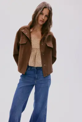 Veste à col entonnoir - Marron — photo 2
