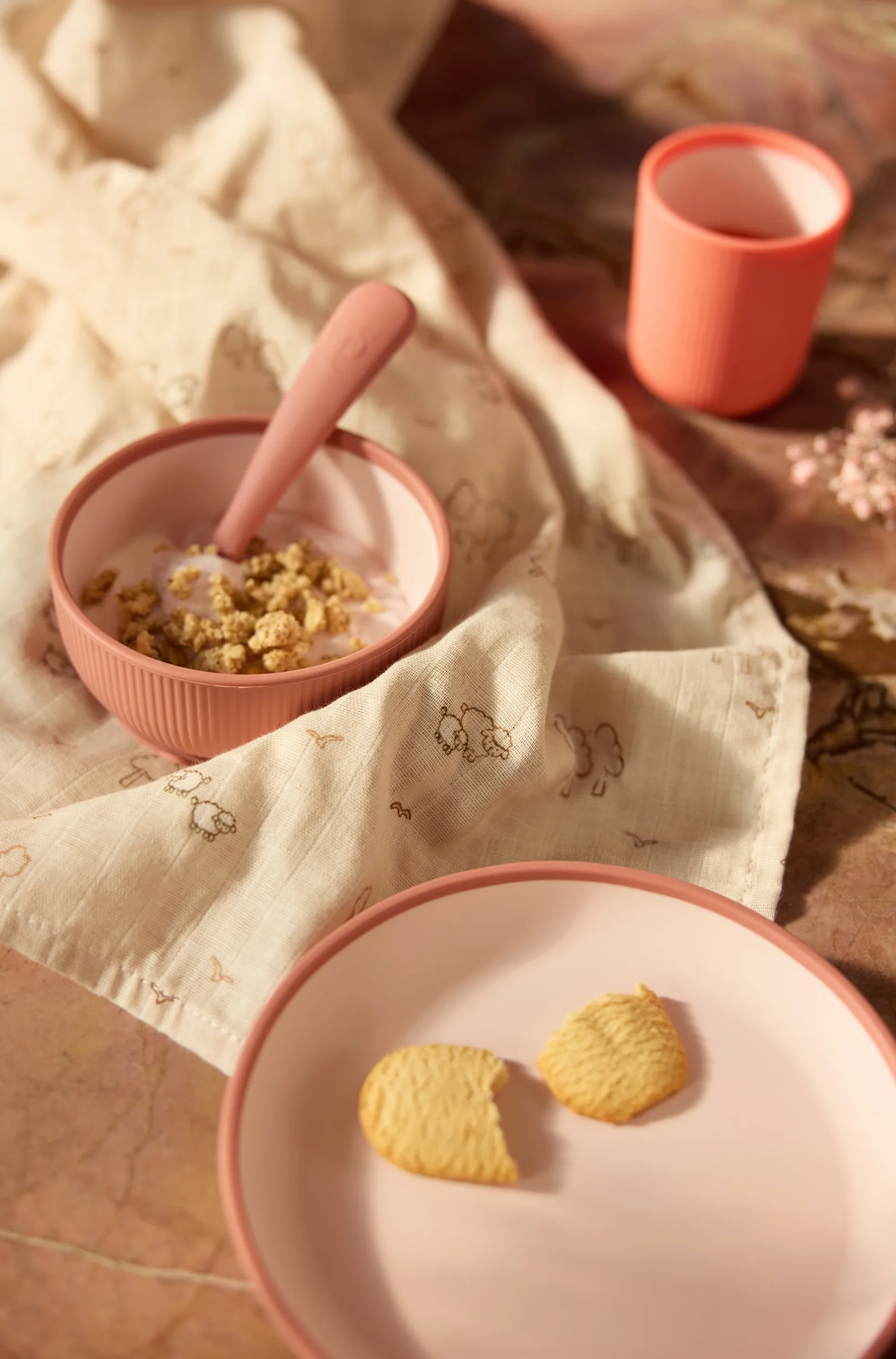 Set De Table Bébé Silicone - Blush Shades