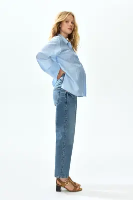 MAMA Straight Ankle Jeans - Bleu denim — photo 2