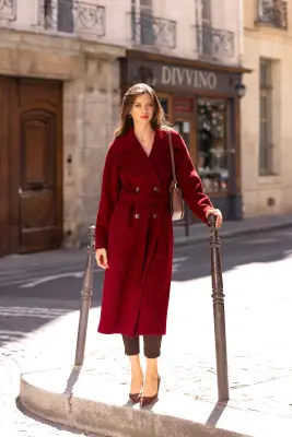 Paloma Wrap Coat - Bordeaux — photo 1