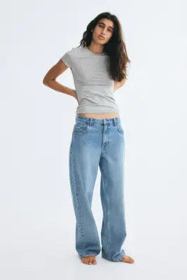 T-shirt ajusté en coton Supima® - Gris clair chiné — photo 1