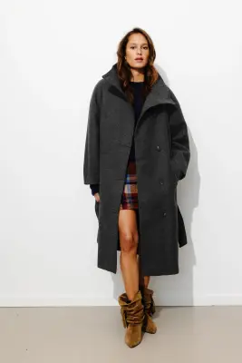Manteau long à col montant — photo 3