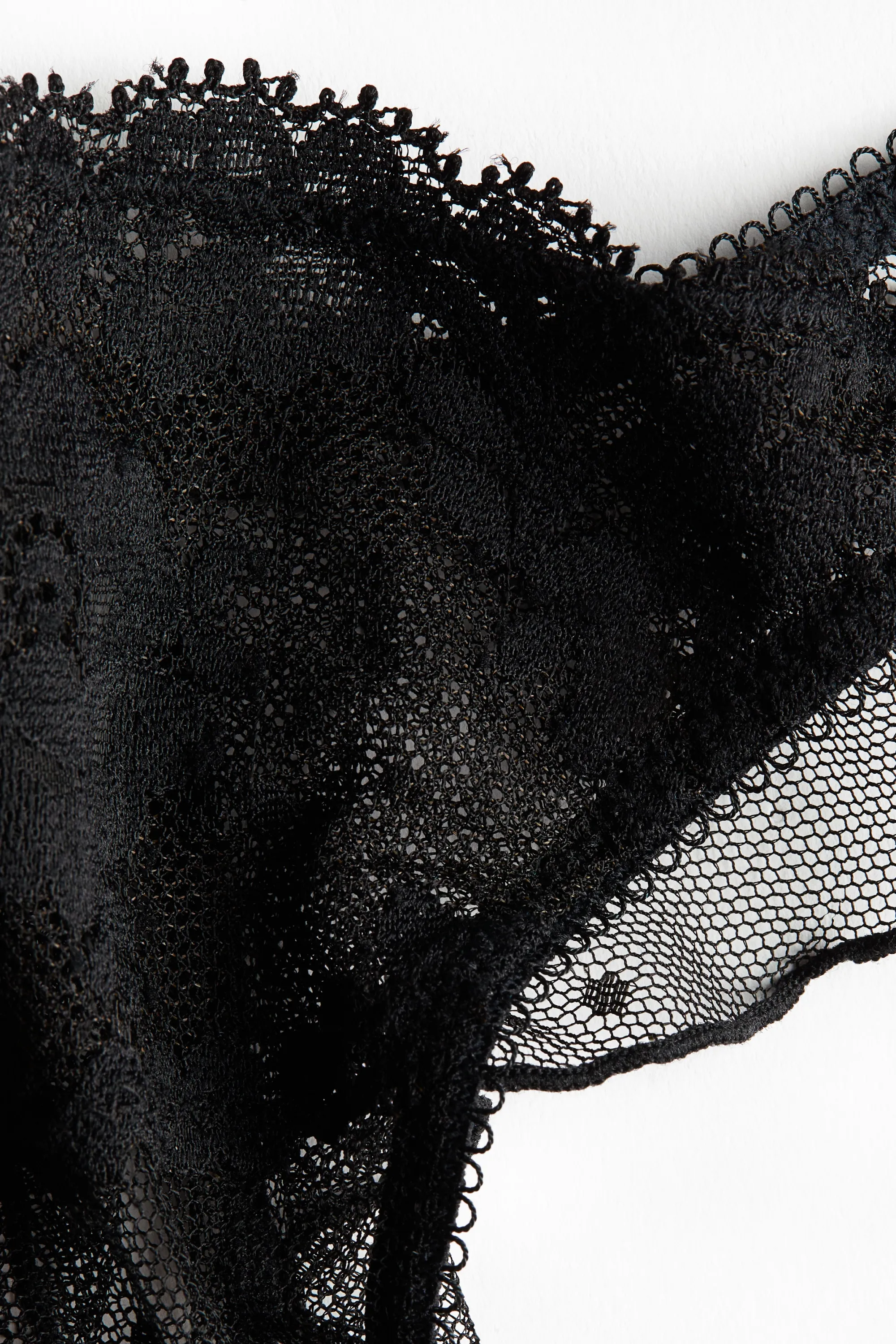 String Tanga en dentelle - Noir