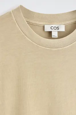 T-SHIRT DÉCONTRACTÉ EN COTON LÉGER - BEIGE — photo 4