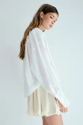 Jupe à effet boule - Crème — photo 2