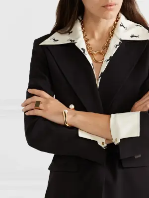 Bracelet DARCEY en laiton doré et perle Prix boutique 380€ Taille XS — photo 2