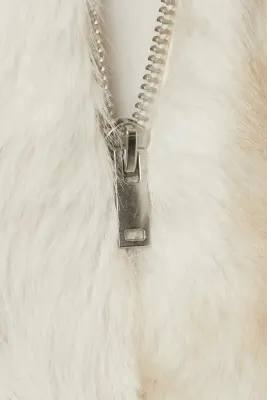 Veste zippée en fausse fourrure - Blanc cassé — photo 5