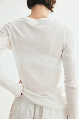 Top en jersey de coton pima - Blanc — photo 3