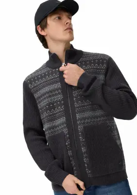 CAMEL ACTIVE GILET 100% LAINE IMPRIME Marine — photo 5