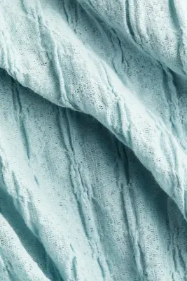 Blouse texturée avec base à effet boule - Turquoise clair — photo 4