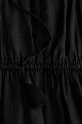 Robe en ramie avec cordons de serrage - Noir — photo 3