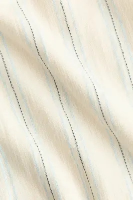 Pantalon en coton mélangé avec taille élastique - Beige clair/rayé — photo 4