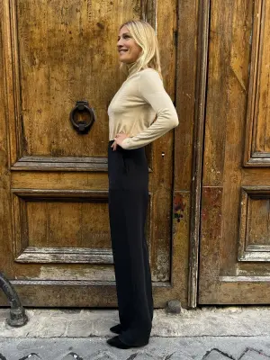 Pantalon taille haute en 100% soie noire Prix boutique 1400€ Taille 36 — photo 5